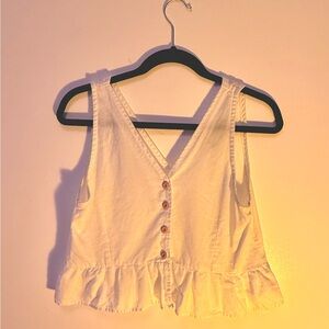 Conrado organic cotton Women's White Sleeveless Button-Down Top